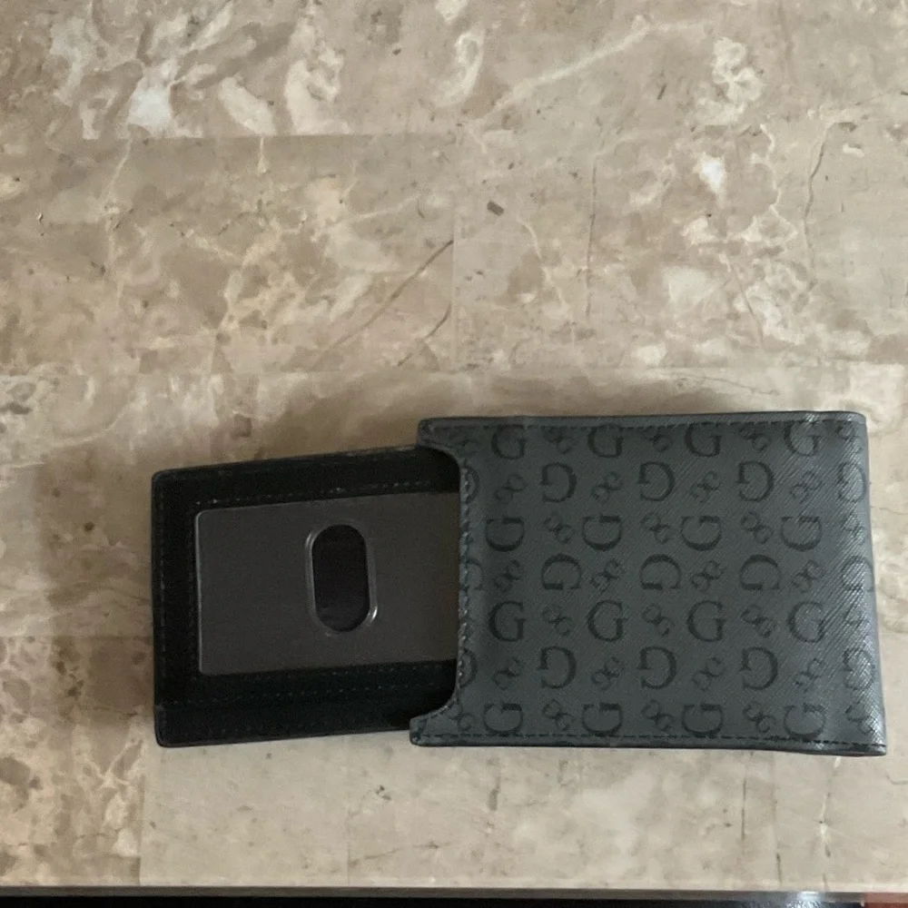 Guess Black Patterned Men's Card Holder